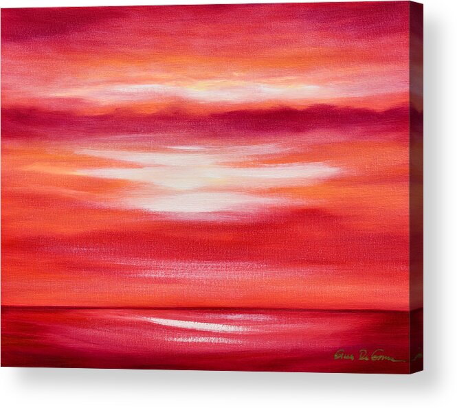 Art Acrylic Print featuring the painting Red Abstract Sunset by Gina De Gorna