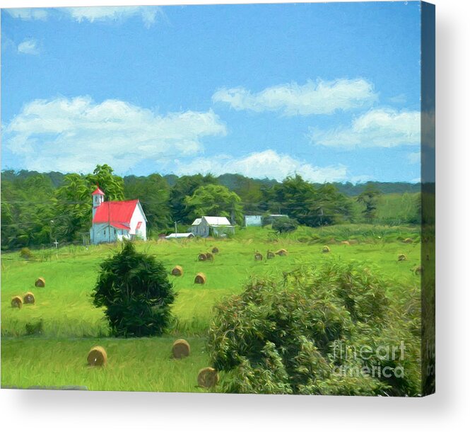 Church Acrylic Print featuring the photograph Red Roof Church by Kerri Farley