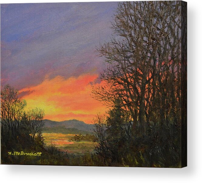 Sunset Acrylic Print featuring the painting Red Sky at Night by Kathleen McDermott