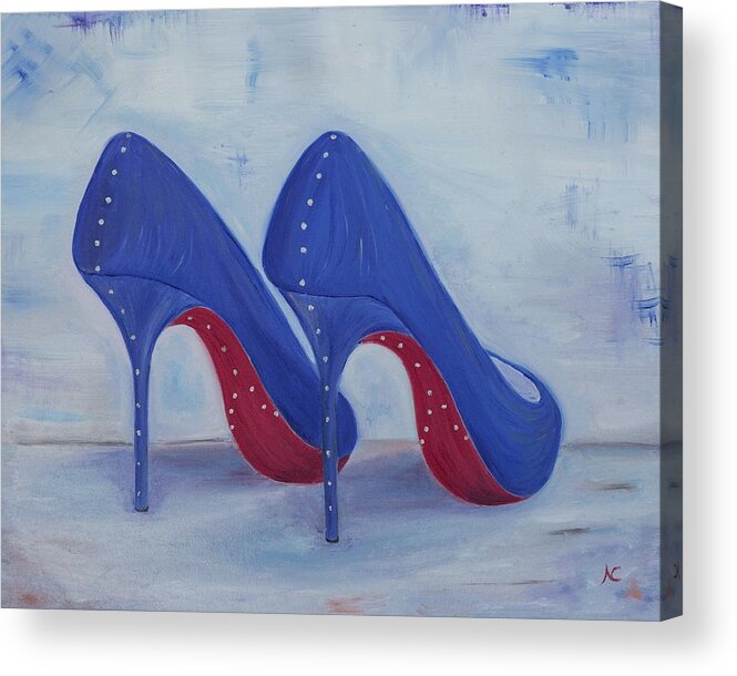 Shoes Acrylic Print featuring the painting Red Soul Shoes by Neslihan Ergul Colley