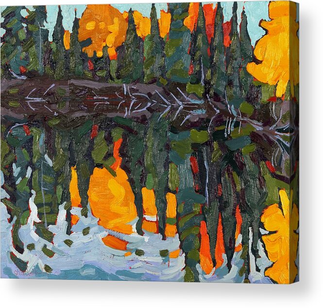 1842 Acrylic Print featuring the painting Reflecting Canoe Lake by Phil Chadwick