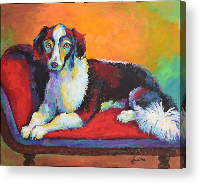 Pet Acrylic Print featuring the painting Regal Puppy by Jyotika Shroff