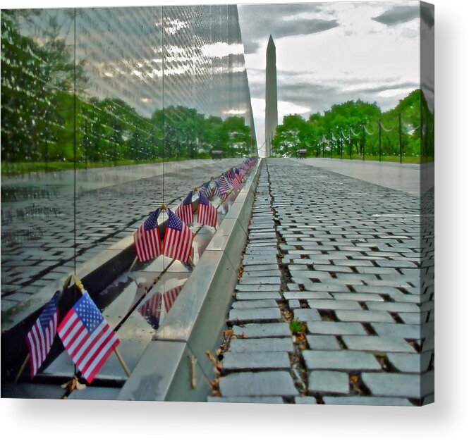 The Wall Acrylic Print featuring the photograph Remembrance of Patriotism by Don Mercer