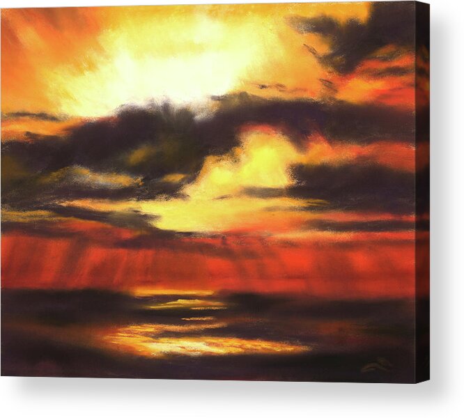 Ocean Acrylic Print featuring the painting Rising Storm by Sandi Snead