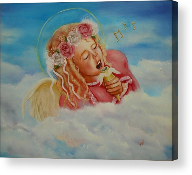 Angel Acrylic Print featuring the painting Rock and Roll Angel by Joni McPherson