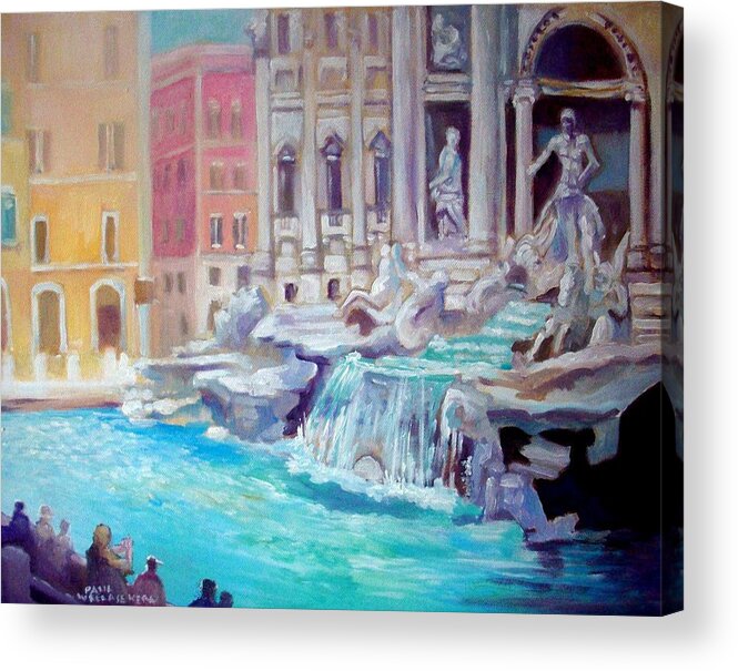 Fontana Di Trevi Rome Italy Acrylic Print featuring the painting Rome Italy by Paul Weerasekera