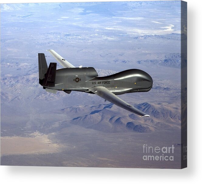 Aviation Acrylic Print featuring the photograph Rq-4 Global Hawk by Photo Researchers