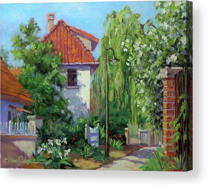 Giverny France Acrylic Print featuring the painting Rue Claude Monet by L Diane Johnson