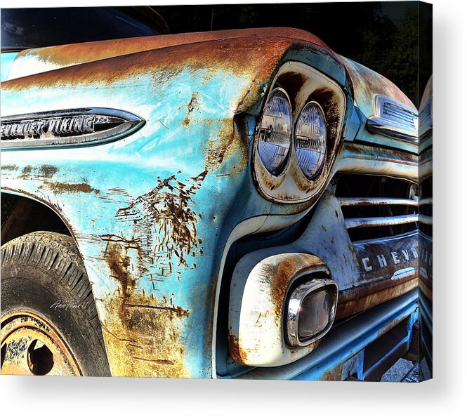 Truck Acrylic Print featuring the photograph Rusted Old Chevy Truck - photography by Ann Powell