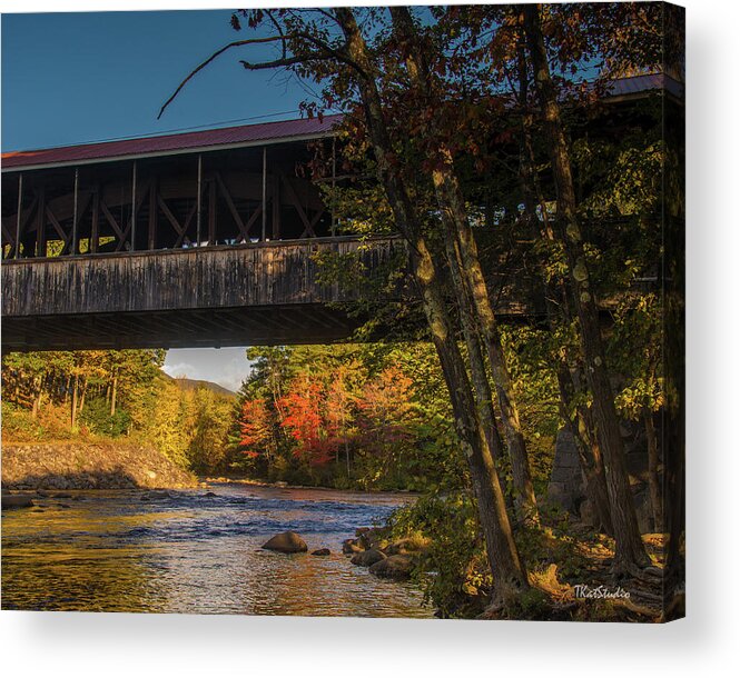 Covered Bridge Acrylic Print featuring the photograph Saco River Covered Bridge by Tim Kathka