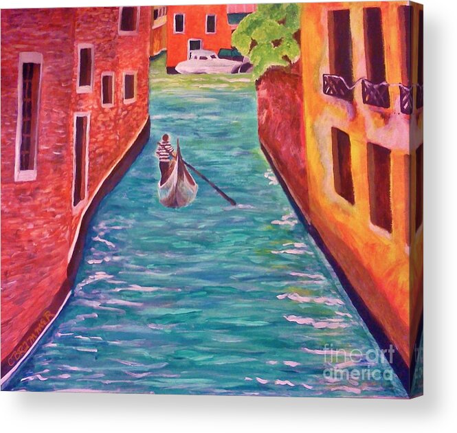 Venice Acrylic Print featuring the painting Sailing Away by Christy Saunders Church