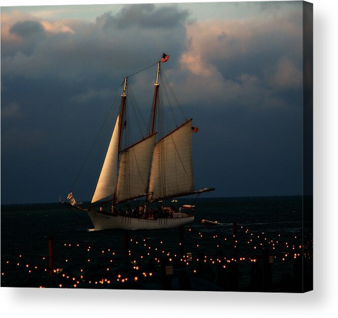 Sailboat Acrylic Print featuring the photograph Sailing into Sunset by Rose Hill