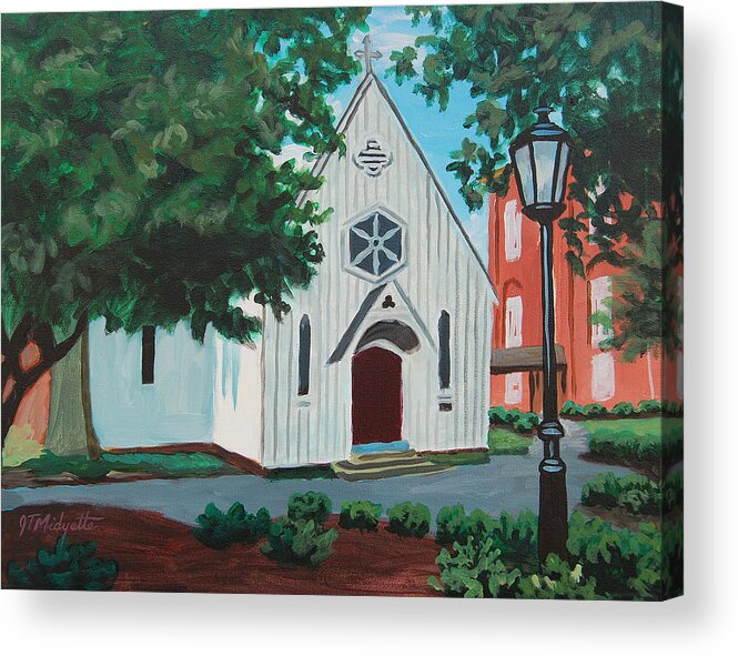 Building Acrylic Print featuring the painting Saint Mary's Chapel by Tommy Midyette