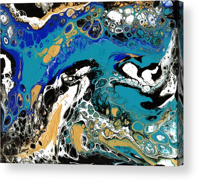Acrylic Pouring Acrylic Print featuring the painting Salt Water by Marionette Taboniar