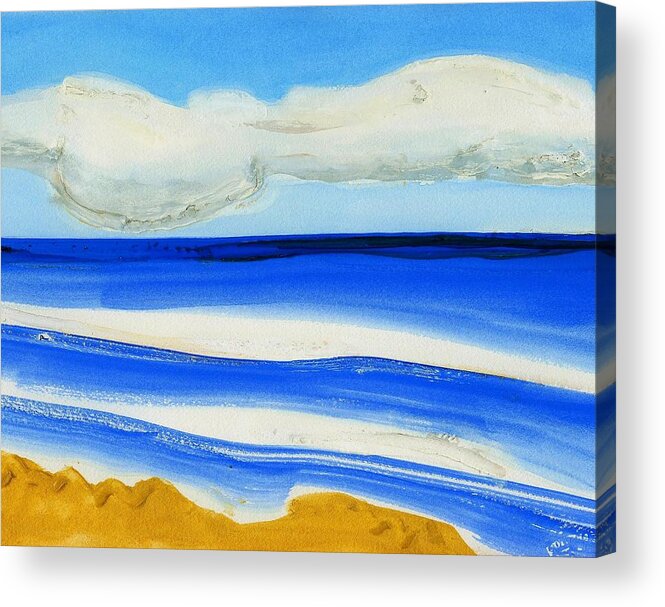 Seascape Acrylic Print featuring the painting San Juan, Puerto Rico by Dick Sauer