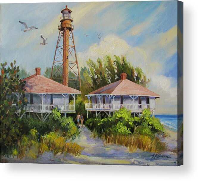 Landscape Acrylic Print featuring the painting Sanibel Lighthouse by Dianna Willman