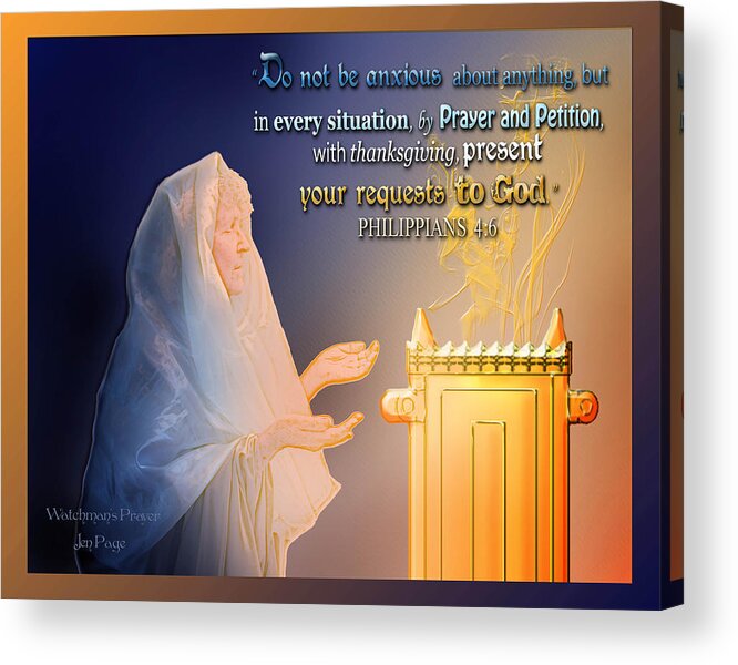 Jennifer Page Acrylic Print featuring the photograph Scripture Art  Watchman's Prayer by Jennifer Page