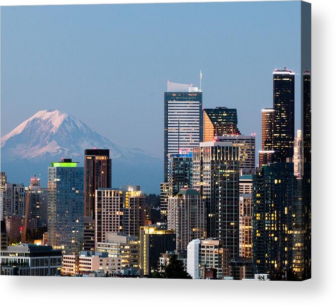 Dawn Acrylic Print featuring the photograph Seattle at First Light II by E Faithe Lester