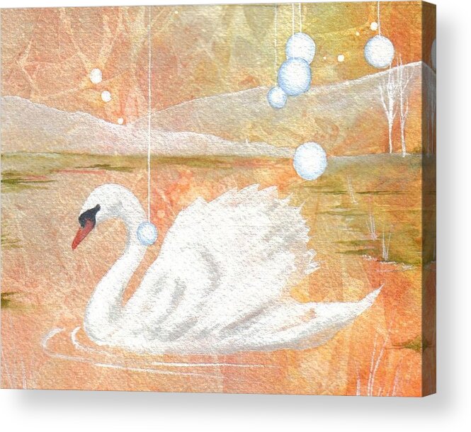 Swan Acrylic Print featuring the painting Serena's Sanctuary by Jackie Mueller-Jones