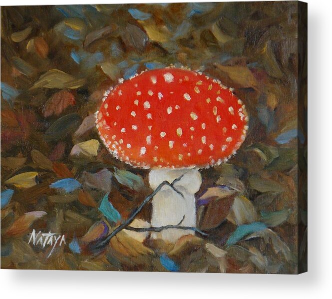 Mushroom Acrylic Print featuring the painting Shaman Medicine by Nataya Crow