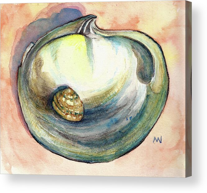 Shell Acrylic Print featuring the painting Shell Study by AnneMarie Welsh