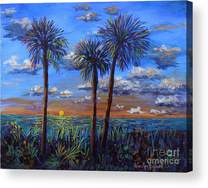 Siesta Key Acrylic Print featuring the painting Siesta Summer Sunset by Lou Ann Bagnall