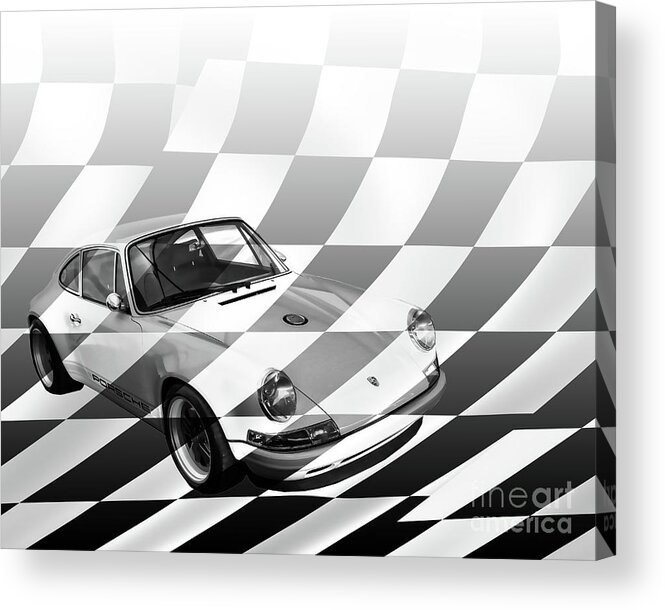 Porsche Acrylic Print featuring the digital art Singer by Roger Lighterness