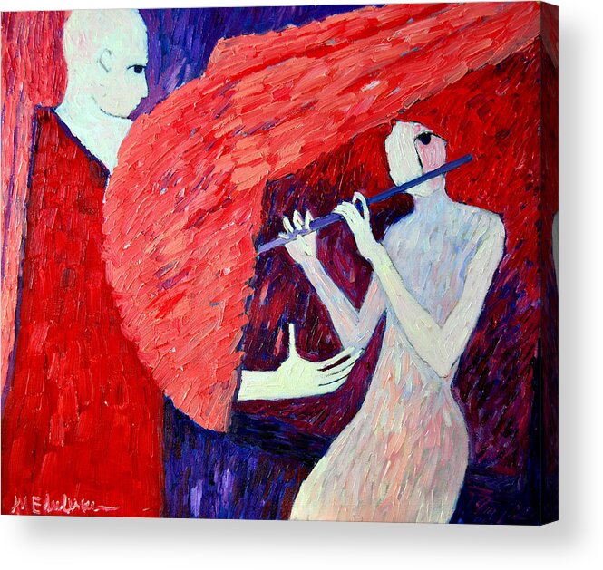 Angel Acrylic Print featuring the painting Singing To My Angel 1 by Ana Maria Edulescu