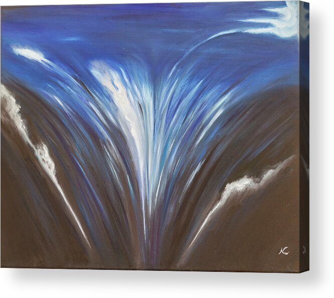 Sky Acrylic Print featuring the painting Sky is Falling by Neslihan Ergul Colley