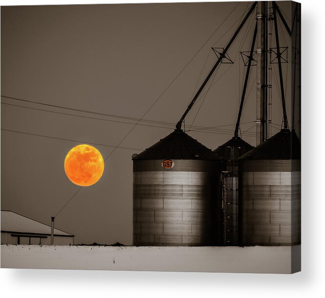 Michigan Acrylic Print featuring the photograph Snow Moon Rising by William Christiansen