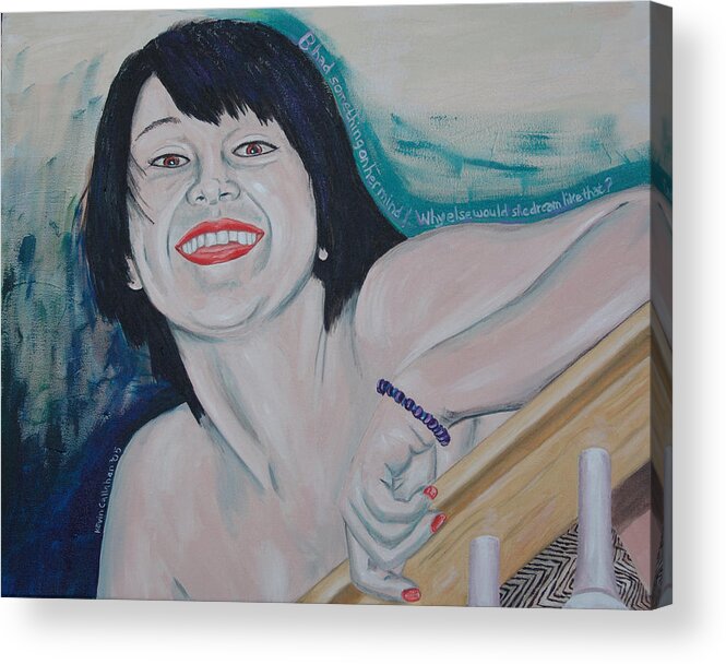Kevin Callahan Acrylic Print featuring the painting Something on her Mind by Kevin Callahan