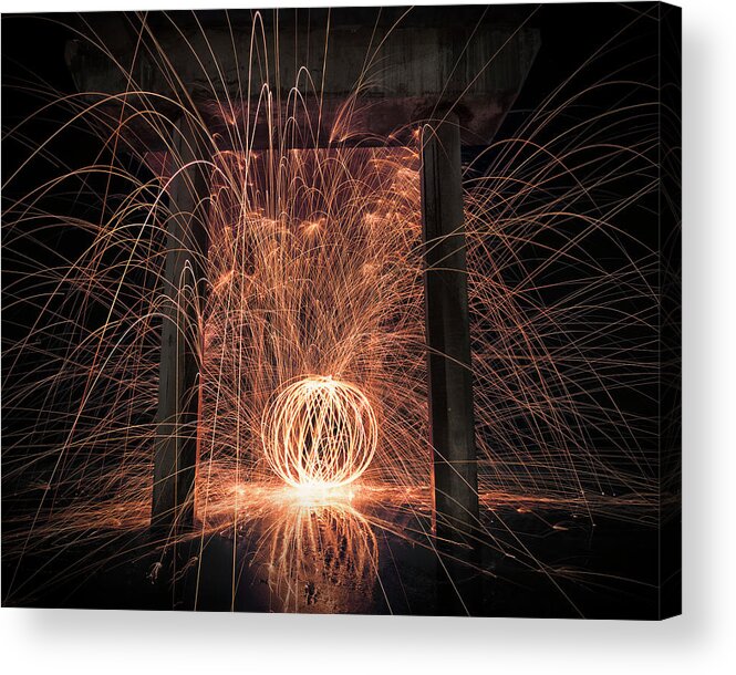 Steel Wool Acrylic Print featuring the photograph Sparking Orb by American Landscapes