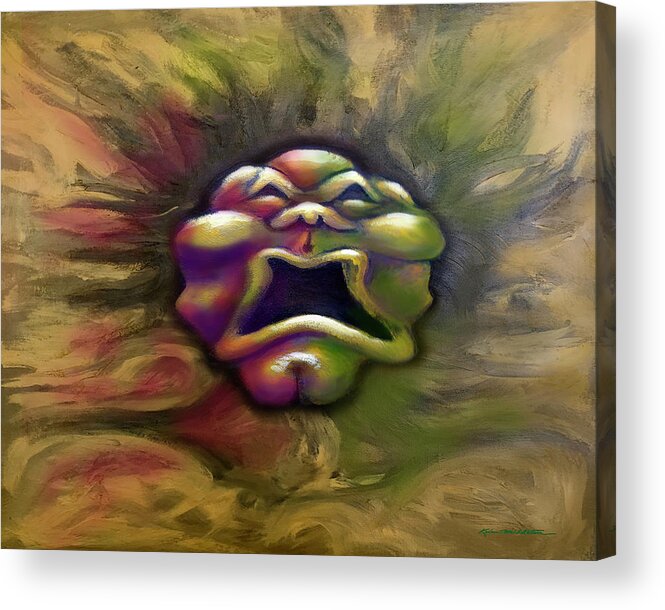 Scream Acrylic Print featuring the digital art Spectrum of Emotion Fear Discust by Kevin Middleton