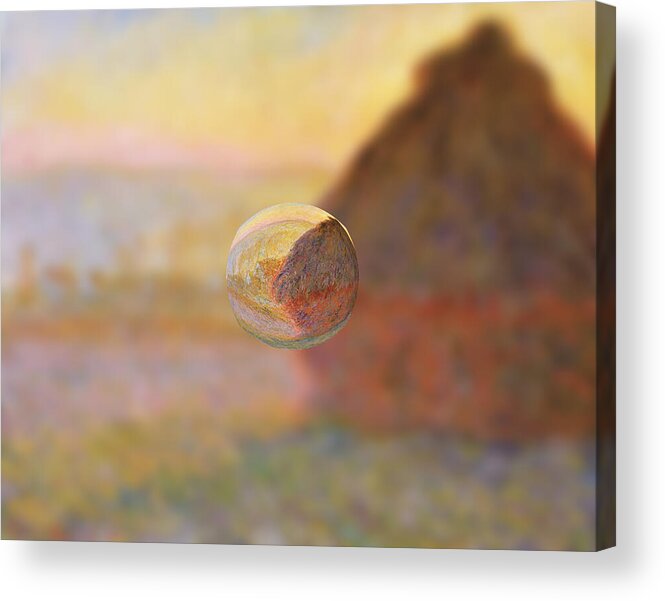 Abstract In The Living Room Acrylic Print featuring the digital art Sphere 5 Monet by David Bridburg