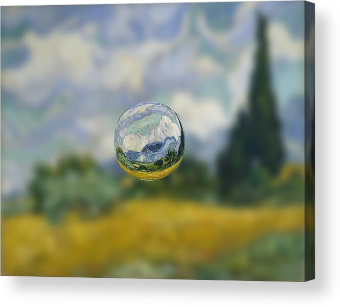 Post Modern Acrylic Print featuring the digital art Sphere 7 van Gogh by David Bridburg