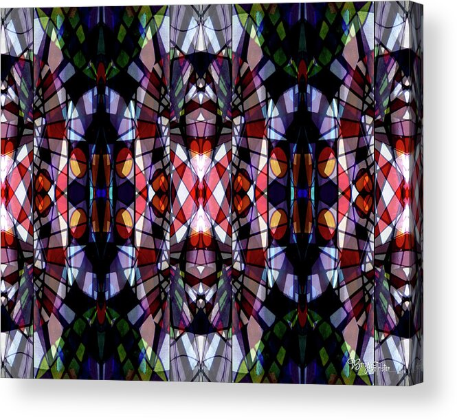 God Acrylic Print featuring the photograph Stained Glass #4722 Abstract Design 2 by Barbara Tristan