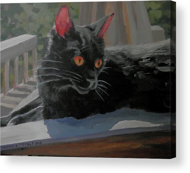 Black Cat Acrylic Print featuring the painting Stella by Martha Tisdale