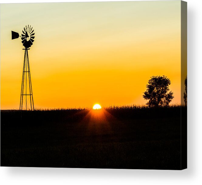 Amish Decor Acrylic Print featuring the photograph Still Country Sunset Silhouette by Chris Bordeleau