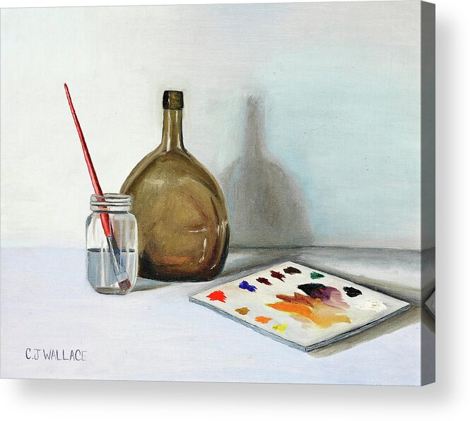Still Life Acrylic Print featuring the painting Still Life After NC Wyeth by Carolyn Coffey Wallace