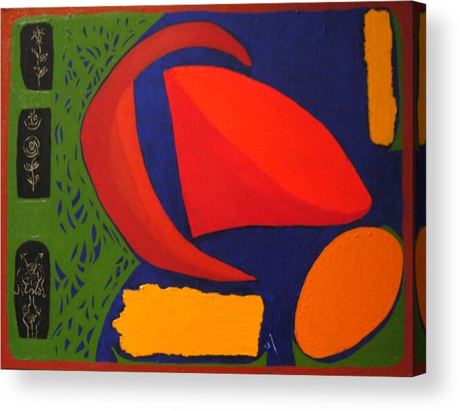 Irregular Forms; Abstract Acrylic Print featuring the painting Studio Number 326 by Vijayan Kannampilly