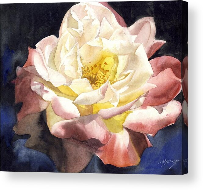 Summer Rose Acrylic Print featuring the painting Summer Glow by Alfred Ng