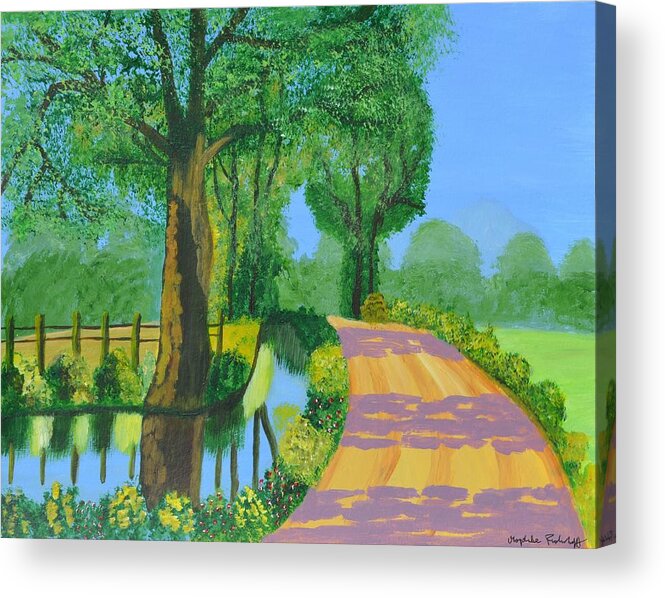 Landscape Acrylic Print featuring the painting Summer Path by Magdalena Frohnsdorff