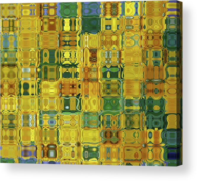 Greem Acrylic Print featuring the photograph Sunflower Quilt by Tom Reynen