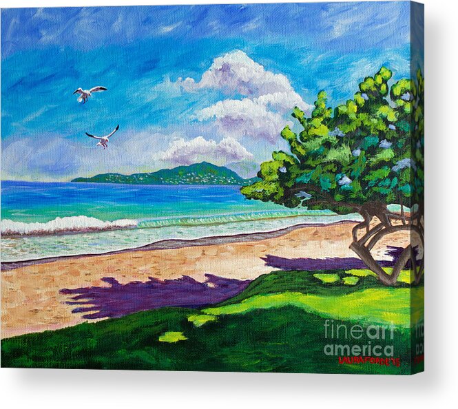Grand Anse Beach Acrylic Print featuring the painting Sunlit by Laura Forde