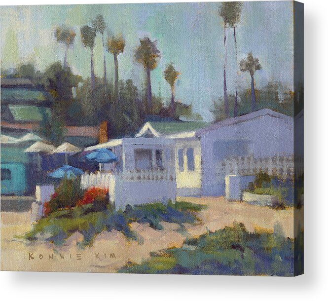 California Acrylic Print featuring the painting Sunny Day at Crystal Cove by Konnie Kim