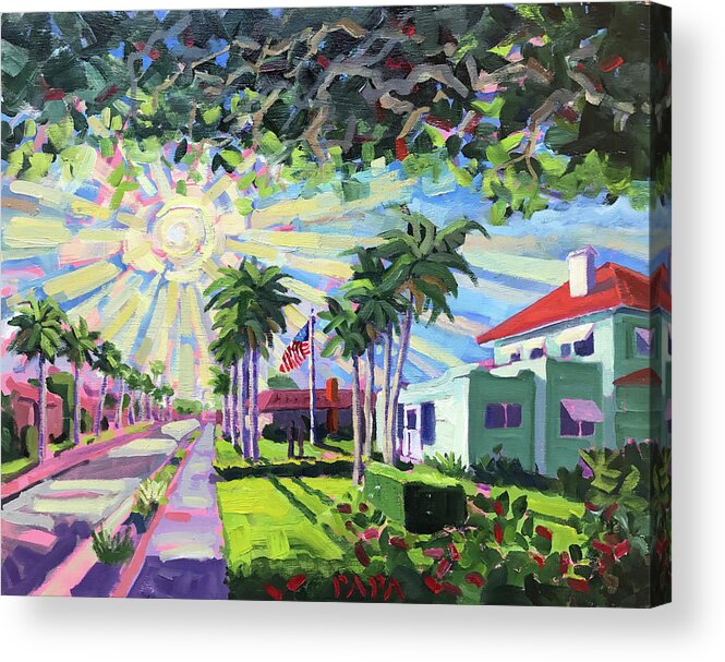 Deerfield Beach Acrylic Print featuring the painting Sunny Sunday Morning by Ralph Papa