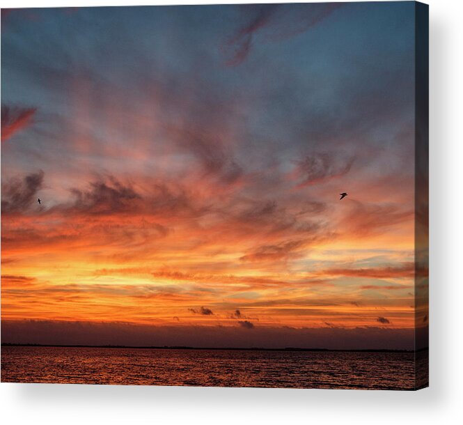 Kansas Acrylic Print featuring the photograph Sunrise at Cheyenne Bottoms 01 by Rob Graham