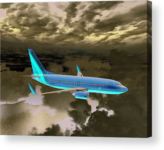Airplane Acrylic Print featuring the digital art Swa 001 by Mike Ray