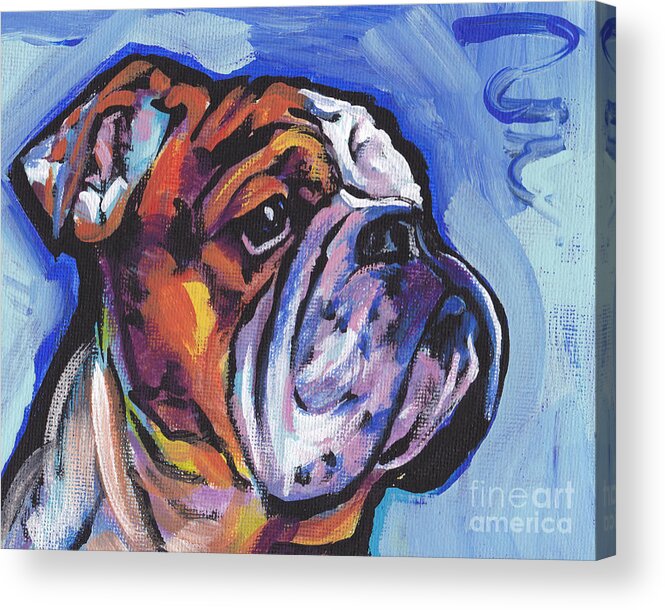 Bulldog Acrylic Print featuring the painting Sweet Bully by Lea S