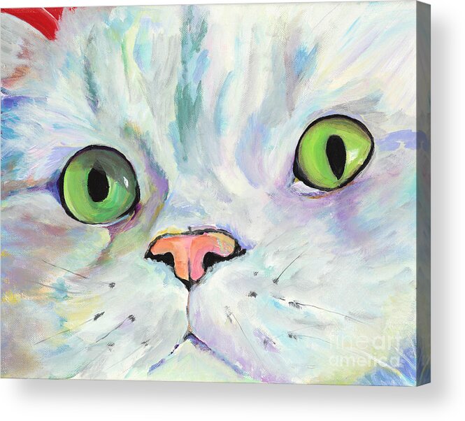 Kitten Acrylic Print featuring the painting Sweet Puss by Pat Saunders-White
